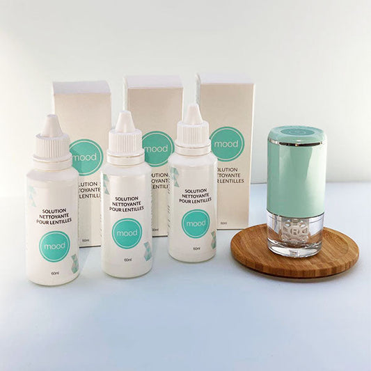 Solutions nettoyantes pour l'entretien des lentilles de couleur