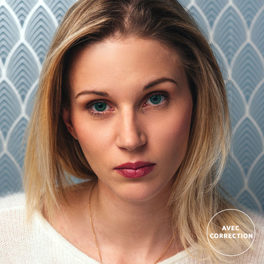 Lentilles de couleur Vert opaline avec correction - 3 mois