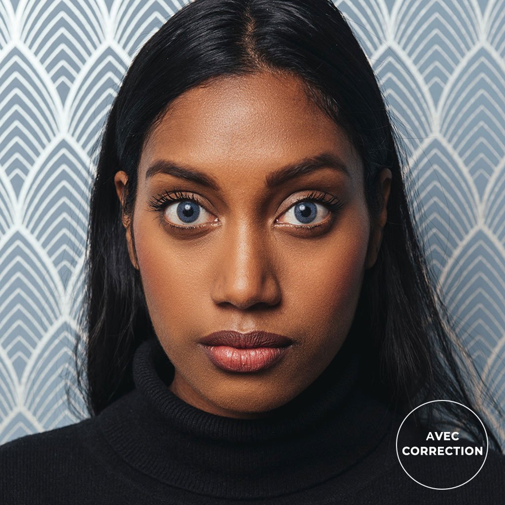 Lentilles de couleur Bleu ciel avec correction - 3 mois