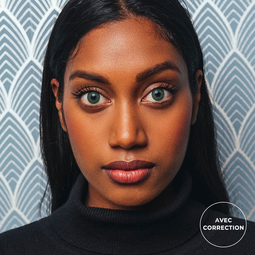 Lentilles de couleur Vert jade avec correction - 3 mois