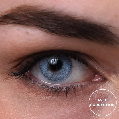 Lentilles de couleur Bleu ciel avec correction - 3 mois