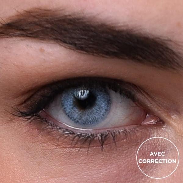 Lentilles de couleur Bleu ciel avec correction - 3 mois